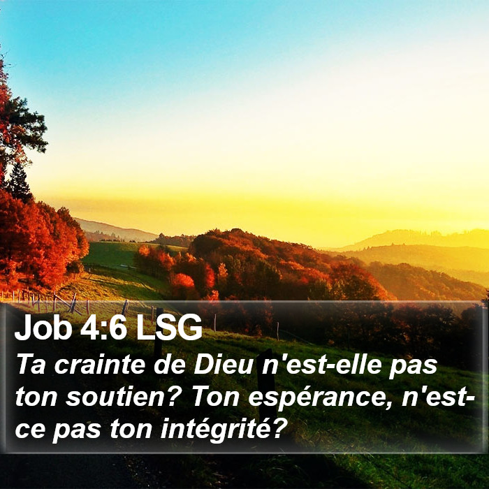 Job 4:6 LSG Bible Study