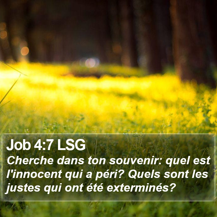 Job 4:7 LSG Bible Study