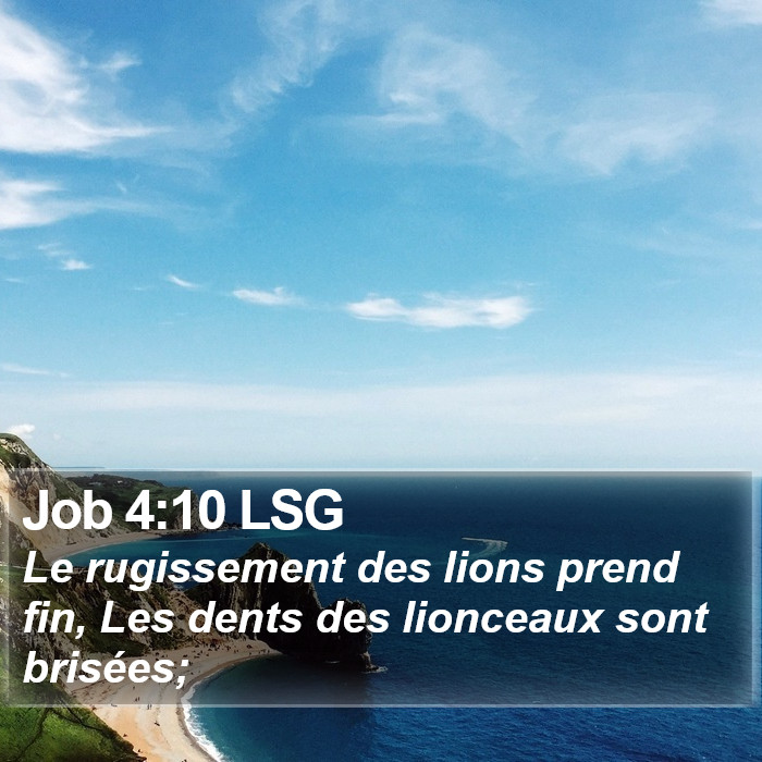 Job 4:10 LSG Bible Study