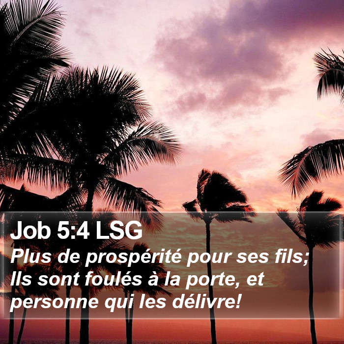 Job 5:4 LSG Bible Study