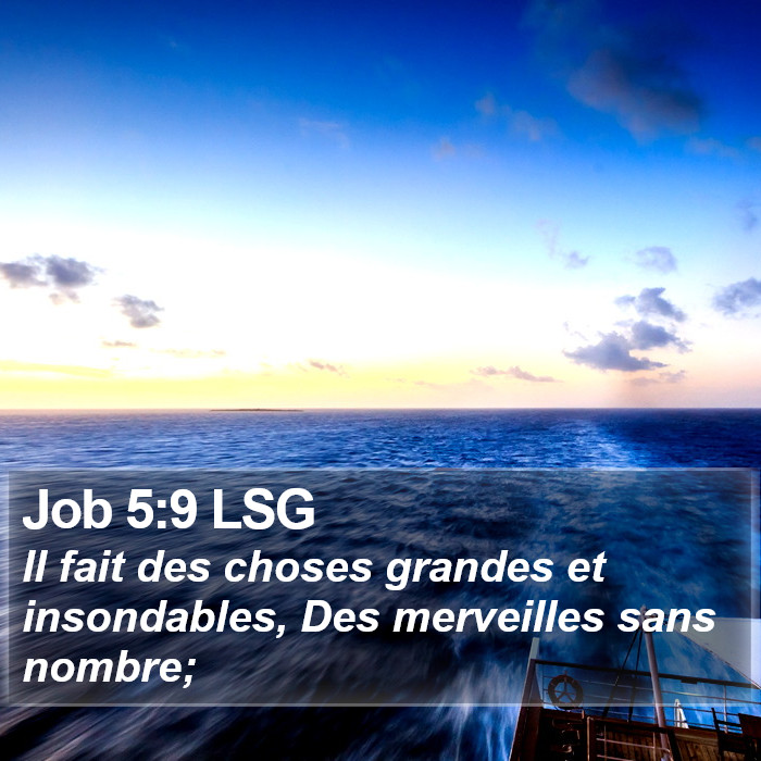 Job 5:9 LSG Bible Study