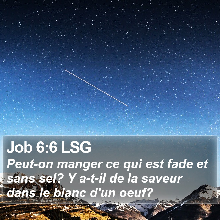 Job 6:6 LSG Bible Study