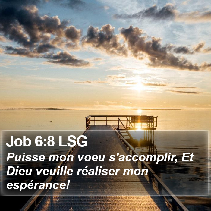 Job 6:8 LSG Bible Study