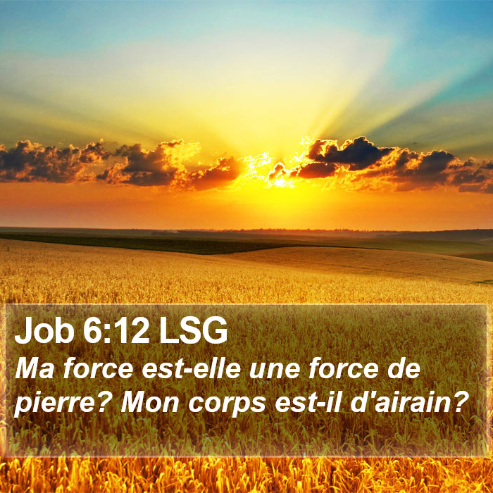 Job 6:12 LSG Bible Study