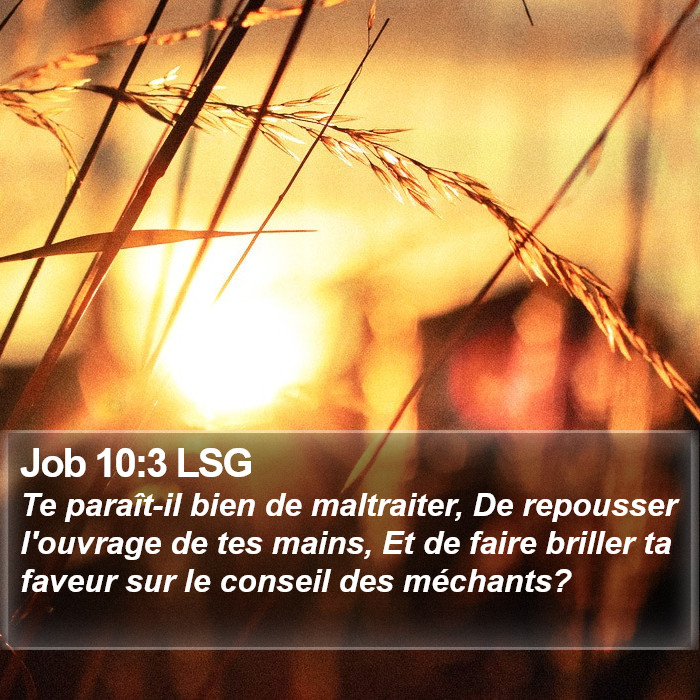 Job 10:3 LSG Bible Study