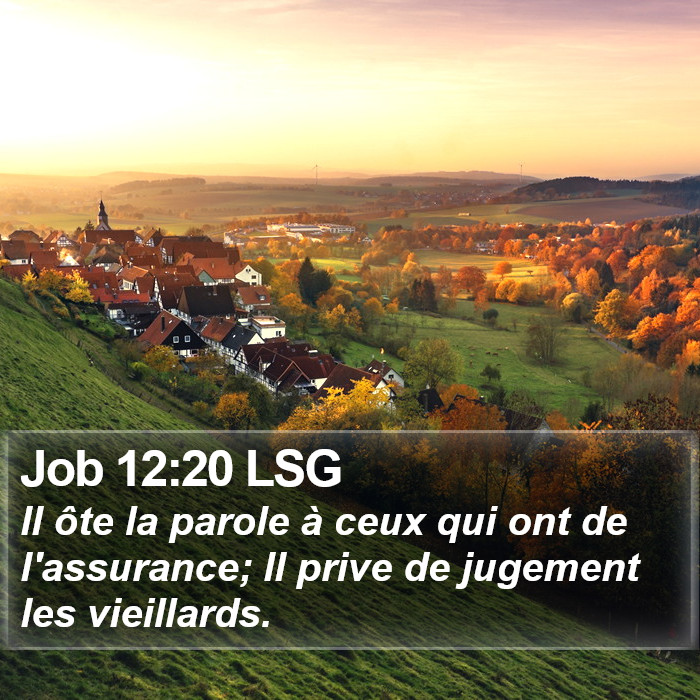 Job 12:20 LSG Bible Study