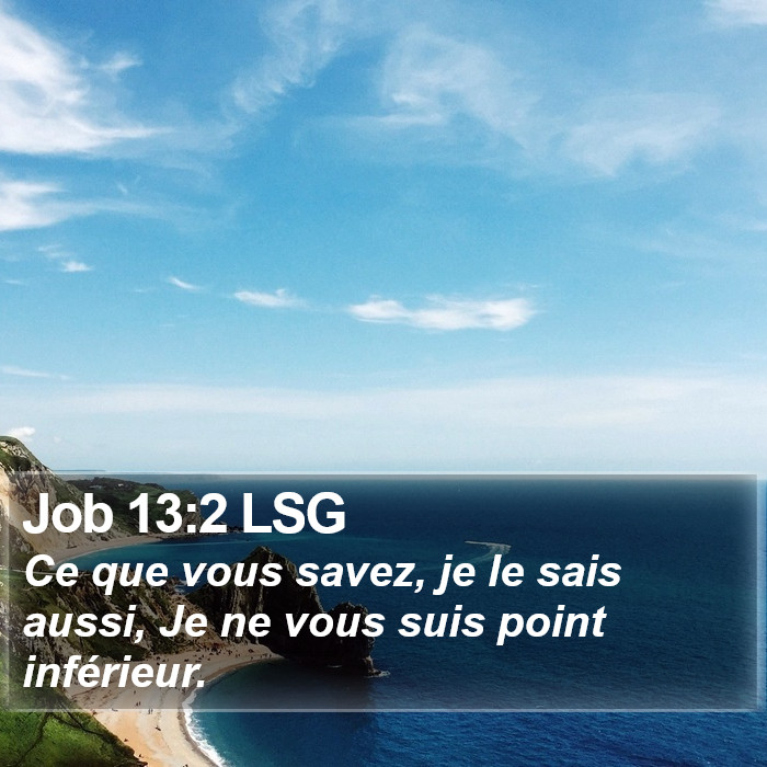 Job 13:2 LSG Bible Study