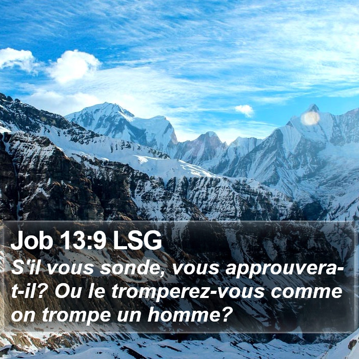 Job 13:9 LSG Bible Study