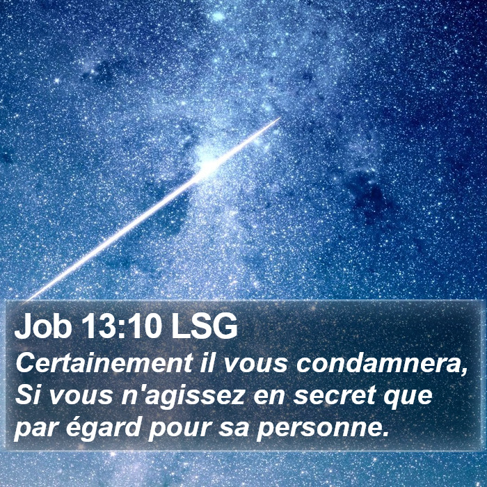 Job 13:10 LSG Bible Study