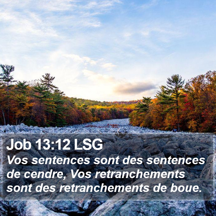 Job 13:12 LSG Bible Study