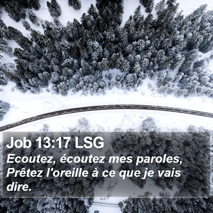 Job 13:17 LSG Bible Study