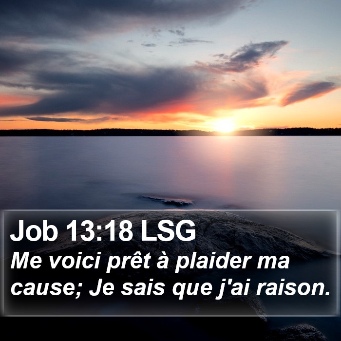 Job 13:18 LSG Bible Study