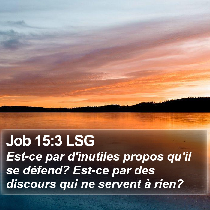 Job 15:3 LSG Bible Study