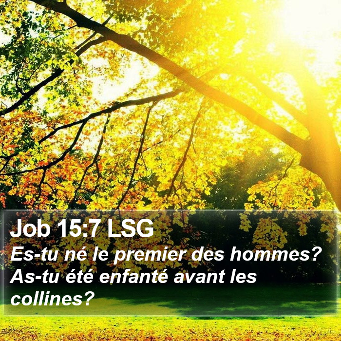 Job 15:7 LSG Bible Study