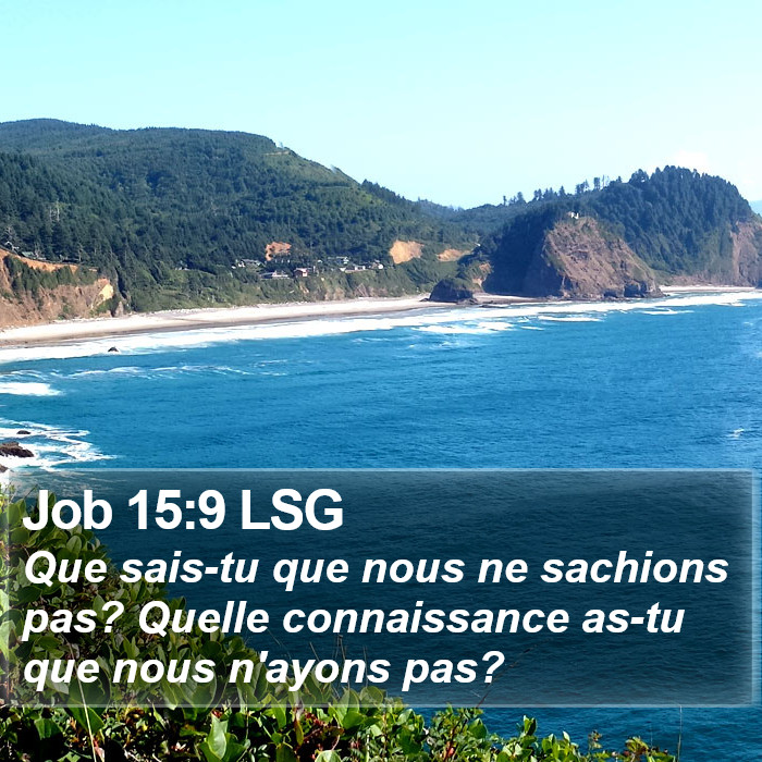 Job 15:9 LSG Bible Study