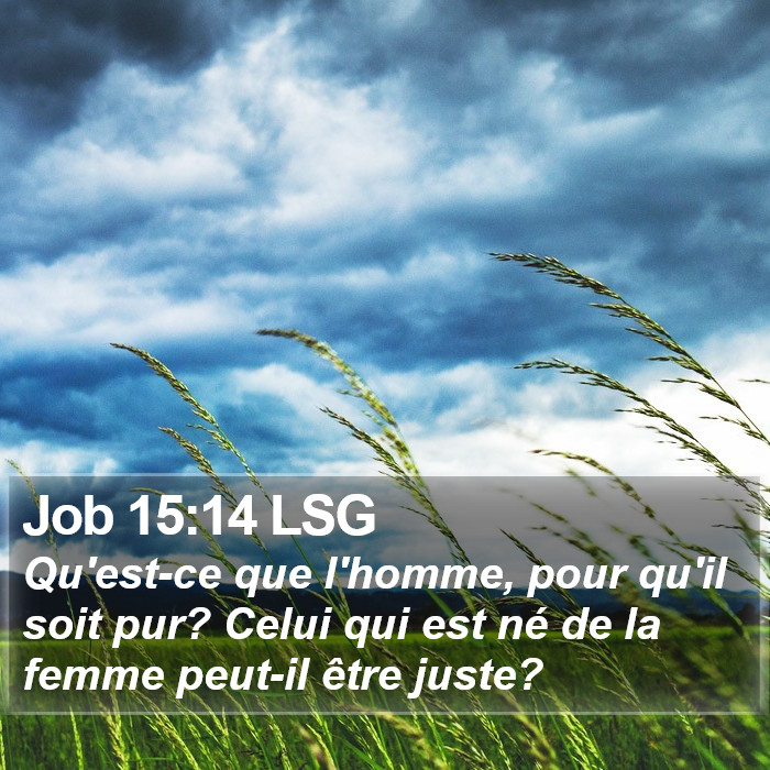 Job 15:14 LSG Bible Study