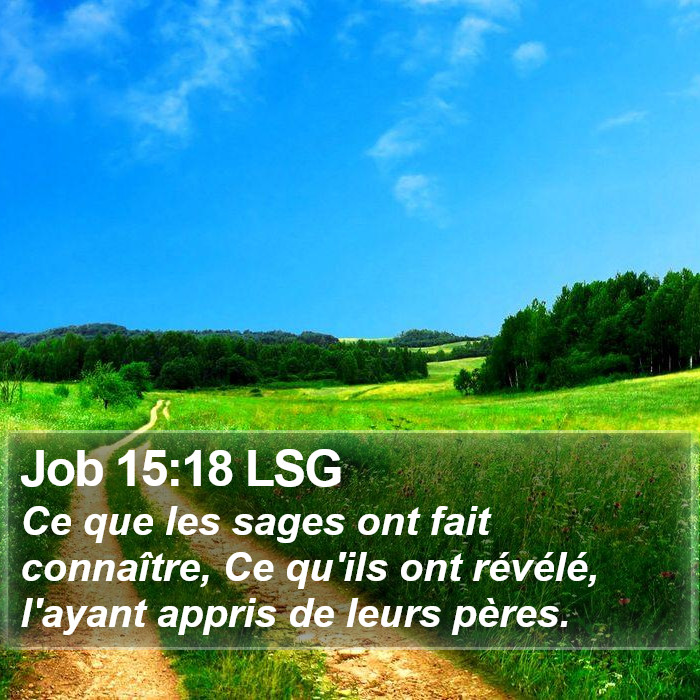 Job 15:18 LSG Bible Study