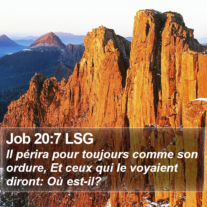 Job 20:7 LSG Bible Study