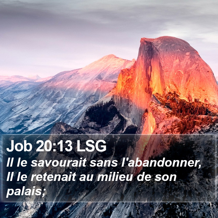 Job 20:13 LSG Bible Study