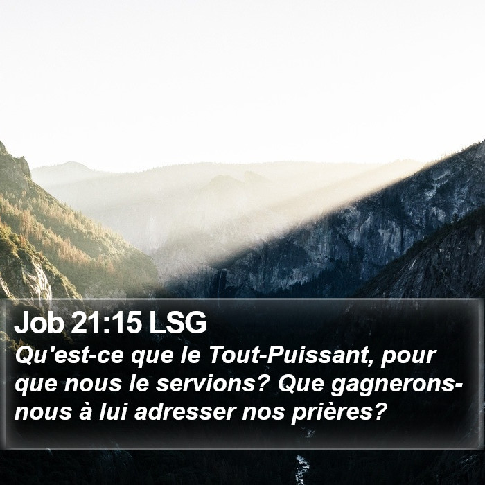 Job 21:15 LSG Bible Study