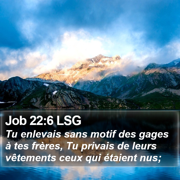 Job 22:6 LSG Bible Study