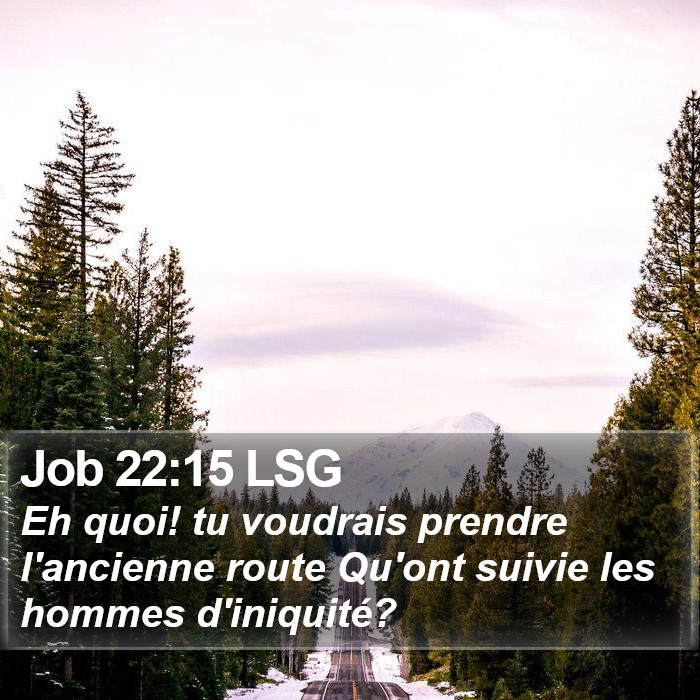 Job 22:15 LSG Bible Study