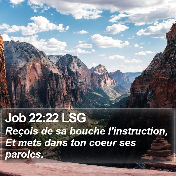 Job 22:22 LSG Bible Study