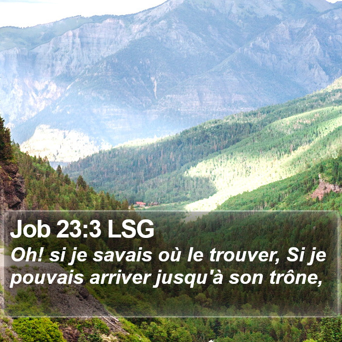 Job 23:3 LSG Bible Study