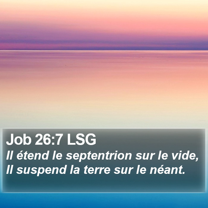 Job 26:7 LSG Bible Study