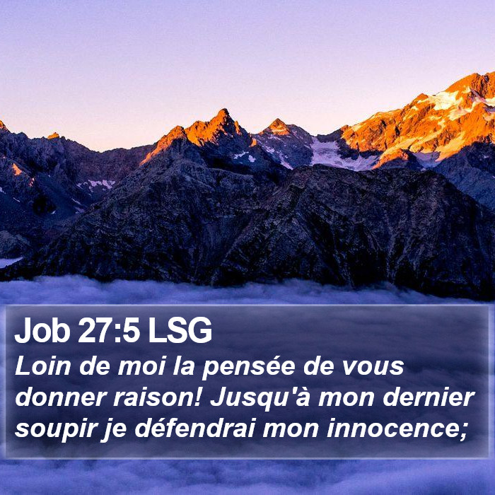 Job 27:5 LSG Bible Study