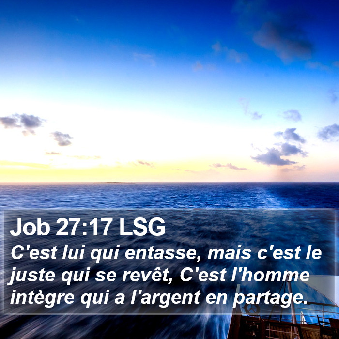 Job 27:17 LSG Bible Study