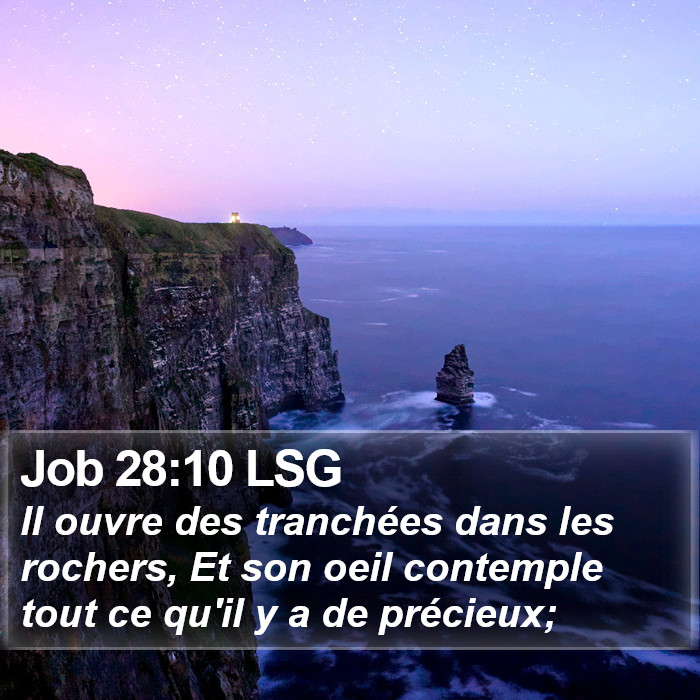 Job 28:10 LSG Bible Study