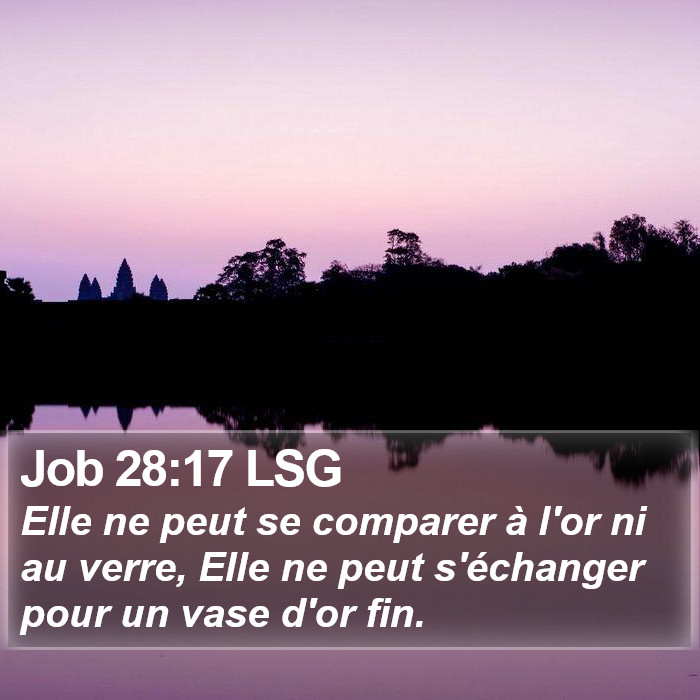 Job 28:17 LSG Bible Study