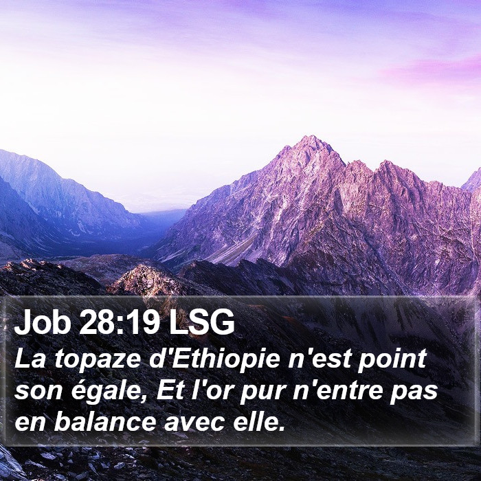 Job 28:19 LSG Bible Study