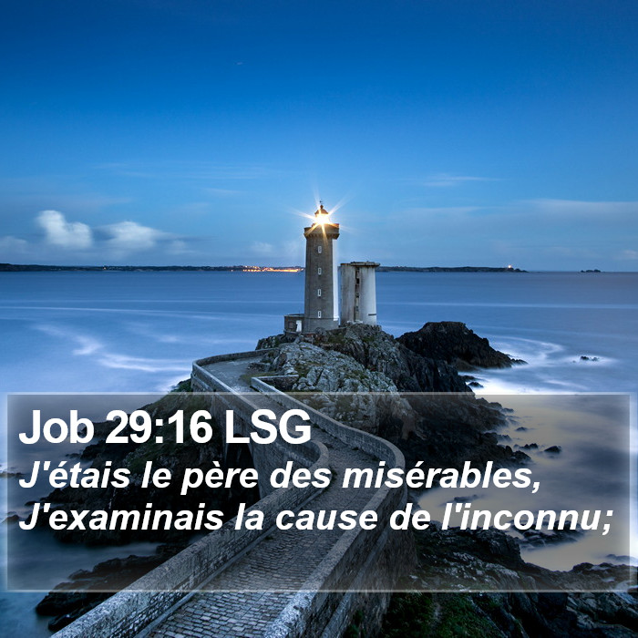 Job 29:16 LSG Bible Study