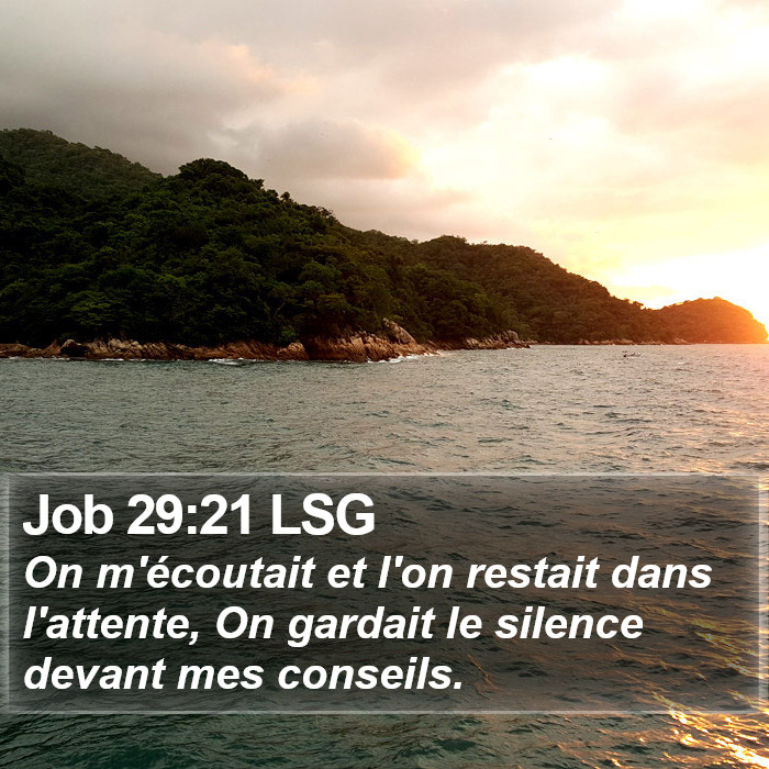 Job 29:21 LSG Bible Study