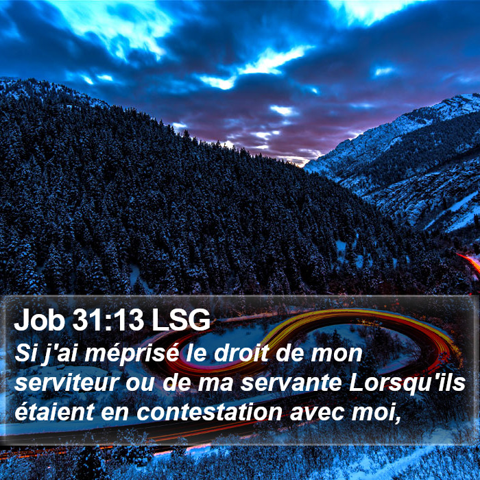 Job 31:13 LSG Bible Study