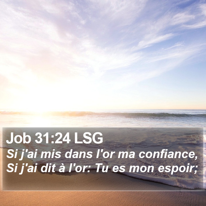 Job 31:24 LSG Bible Study