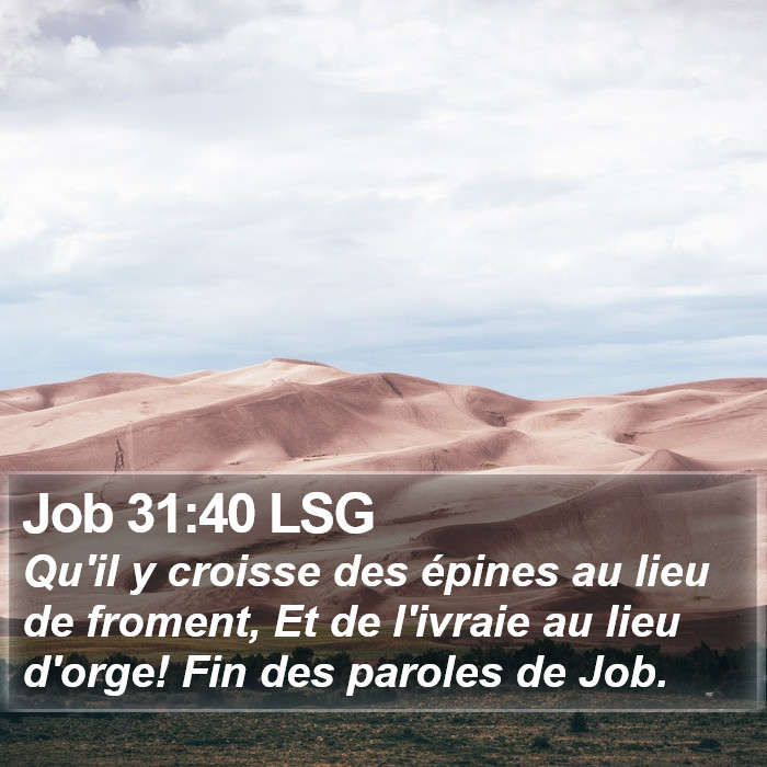 Job 31:40 LSG Bible Study