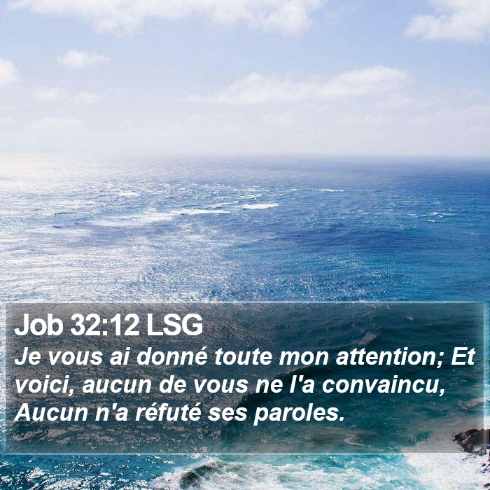 Job 32:12 LSG Bible Study