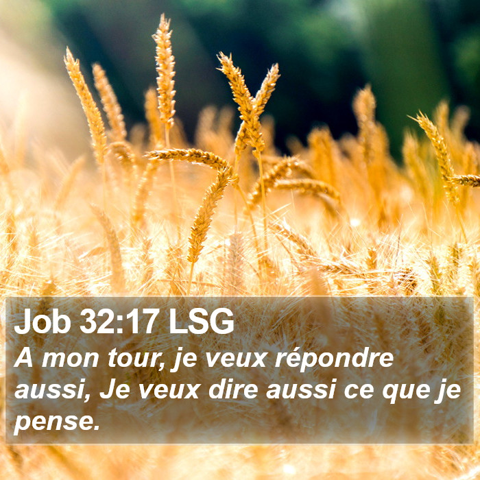 Job 32:17 LSG Bible Study