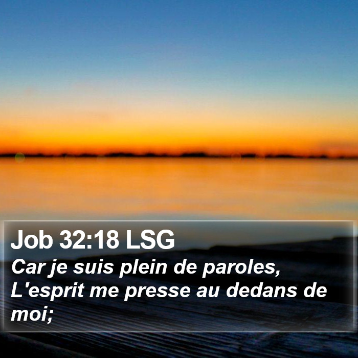 Job 32:18 LSG Bible Study