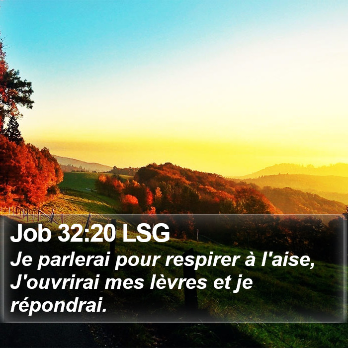 Job 32:20 LSG Bible Study