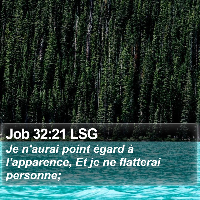 Job 32:21 LSG Bible Study