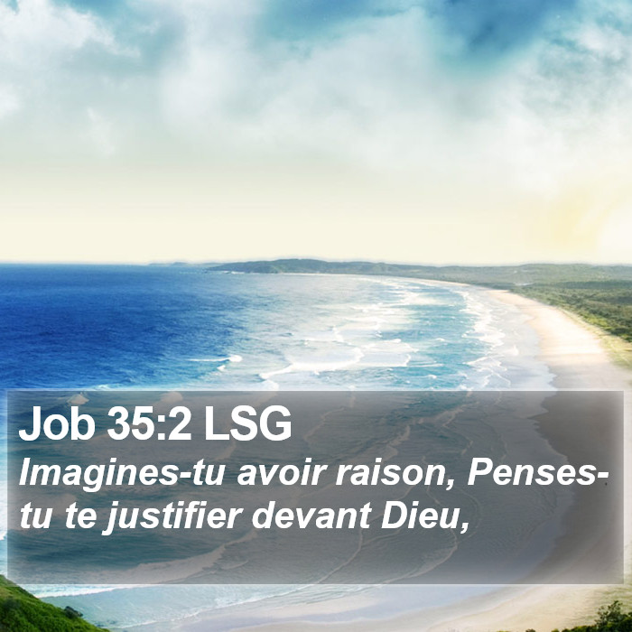 Job 35:2 LSG Bible Study