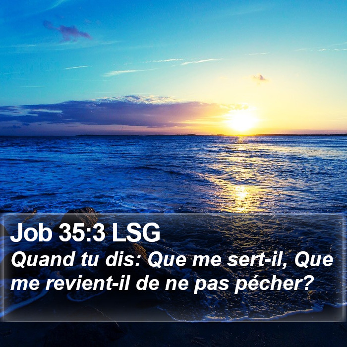 Job 35:3 LSG Bible Study