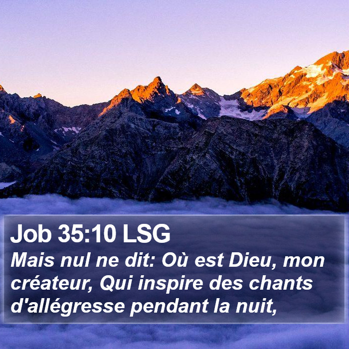 Job 35:10 LSG Bible Study