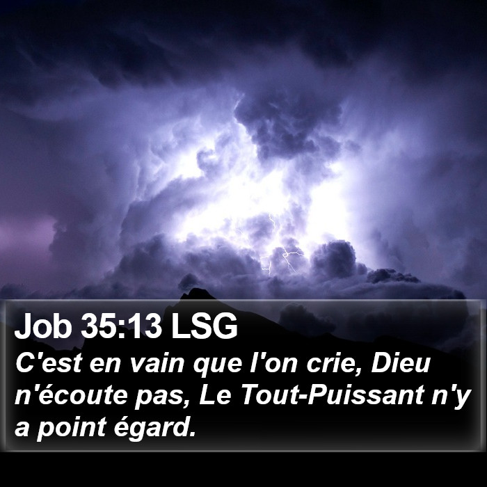 Job 35:13 LSG Bible Study