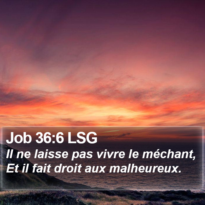 Job 36:6 LSG Bible Study