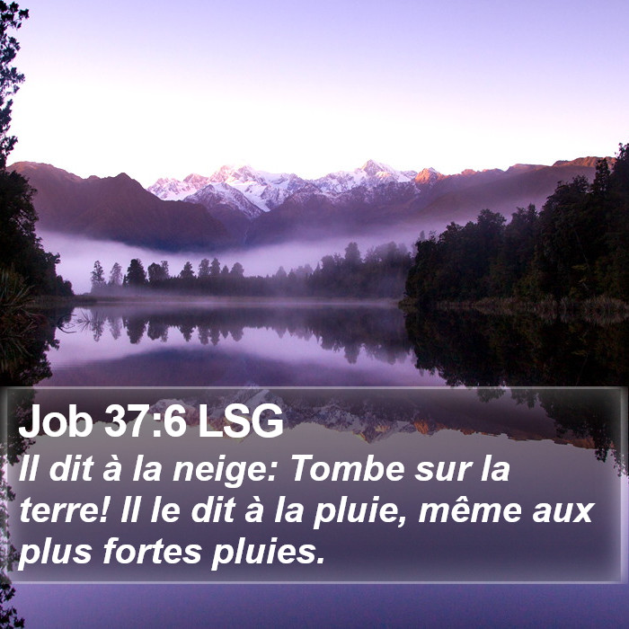 Job 37:6 LSG Bible Study